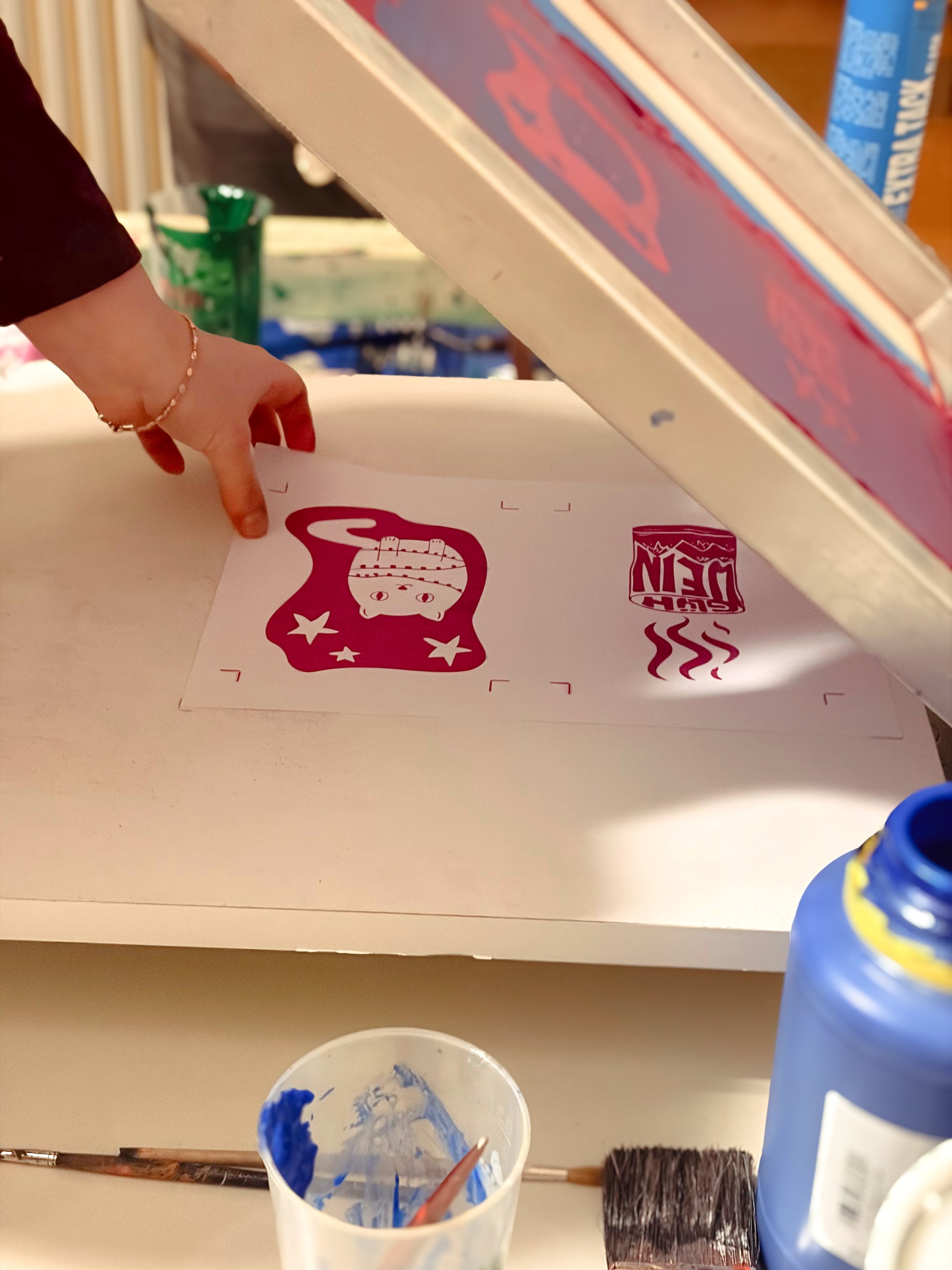 Weihnachtskarten Siebdrucken