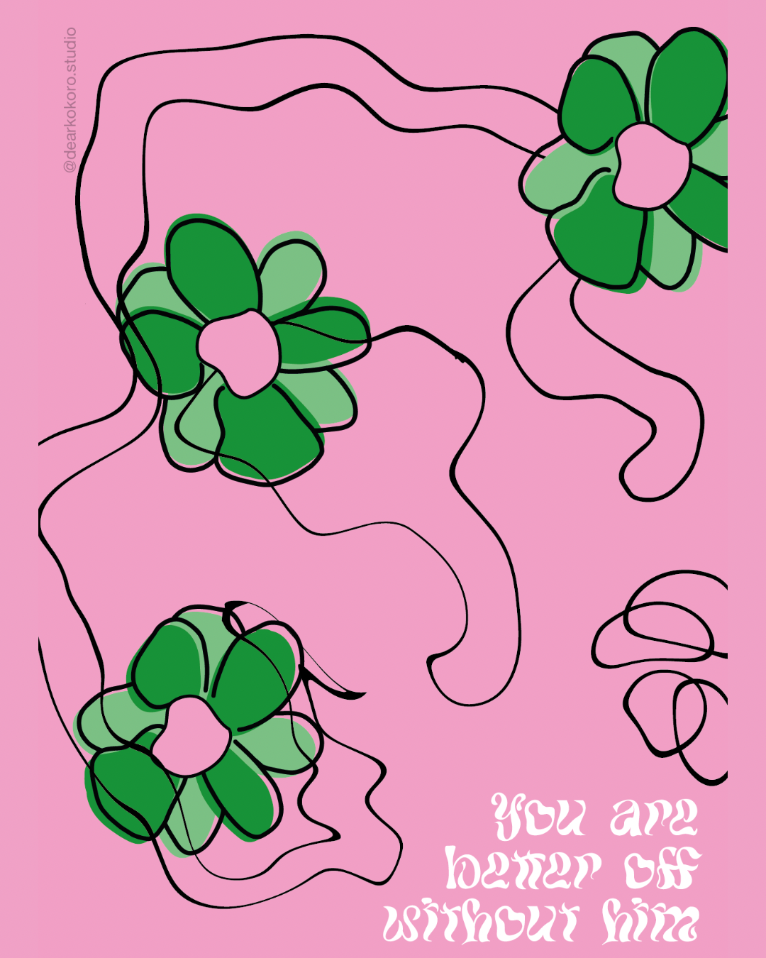 Better off without him Postkarte