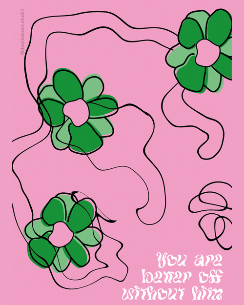 Better off without him Postkarte