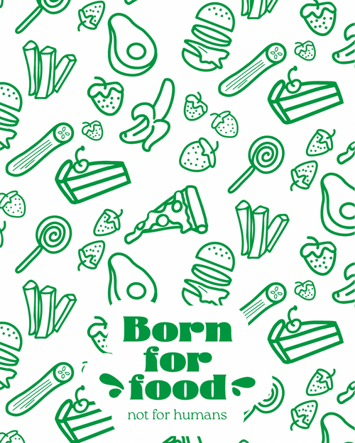 Born for food Postkarte